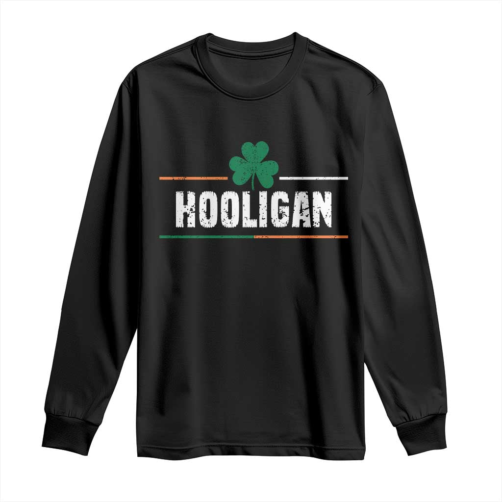 Funny St Patricks Day Matching Long Sleeve Shirt Hooligan Irish Shamrock TS02 Black Print Your Wear