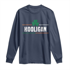 Funny St Patricks Day Matching Long Sleeve Shirt Hooligan Irish Shamrock TS02 Navy Print Your Wear