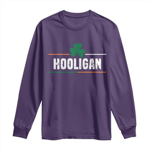 Funny St Patricks Day Matching Long Sleeve Shirt Hooligan Irish Shamrock TS02 Purple Print Your Wear