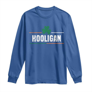 Funny St Patricks Day Matching Long Sleeve Shirt Hooligan Irish Shamrock TS02 Royal Blue Print Your Wear