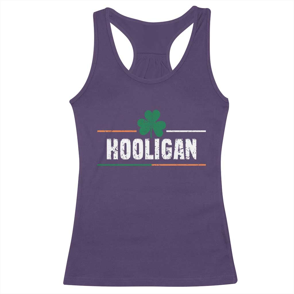 Funny St Patricks Day Matching Racerback Tank Top Hooligan Irish Shamrock TS02 Purple Print Your Wear