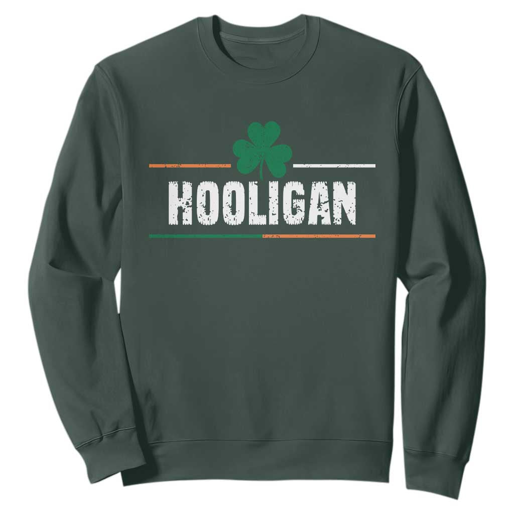 Funny St. Patricks Day Matching Sweatshirt Hooligan Irish Shamrock TS02 Dark Forest Green Printyourwear