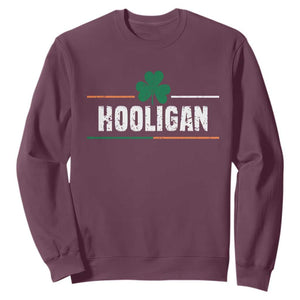 Funny St. Patricks Day Matching Sweatshirt Hooligan Irish Shamrock TS02 Maroon Printyourwear
