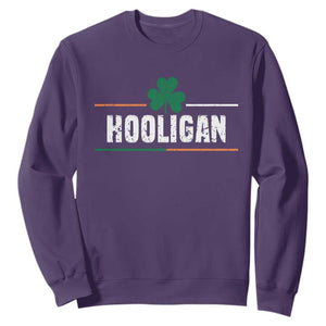 Funny St. Patricks Day Matching Sweatshirt Hooligan Irish Shamrock TS02 Purple Printyourwear
