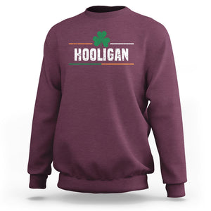 Funny St. Patricks Day Matching Sweatshirt Hooligan Irish Shamrock TS02 Maroon Printyourwear