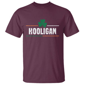 Funny St. Patricks Day Matching T Shirt Hooligan Irish Shamrock TS02 Maroon Printyourwear