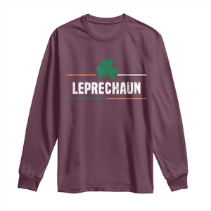 Funny St Patricks Day Matching Long Sleeve Shirt Leprechaun Irish Shamrock TS02 Maroon Print Your Wear