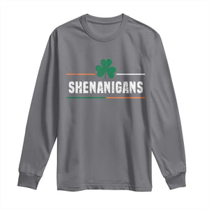 Funny St Patricks Day Matching Long Sleeve Shirt Shenanigans Irish Shamrock TS02 Charcoal Print Your Wear