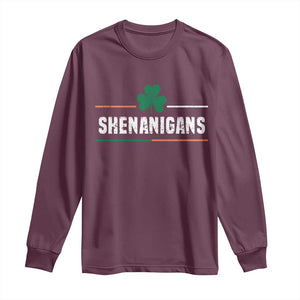 Funny St Patricks Day Matching Long Sleeve Shirt Shenanigans Irish Shamrock TS02 Maroon Print Your Wear