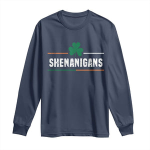 Funny St Patricks Day Matching Long Sleeve Shirt Shenanigans Irish Shamrock TS02 Navy Print Your Wear