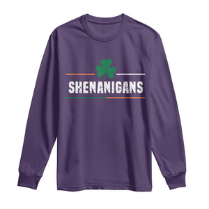 Funny St Patricks Day Matching Long Sleeve Shirt Shenanigans Irish Shamrock TS02 Purple Print Your Wear