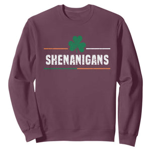 Funny St. Patricks Day Matching Sweatshirt Shenanigans Irish Shamrock TS02 Maroon Printyourwear