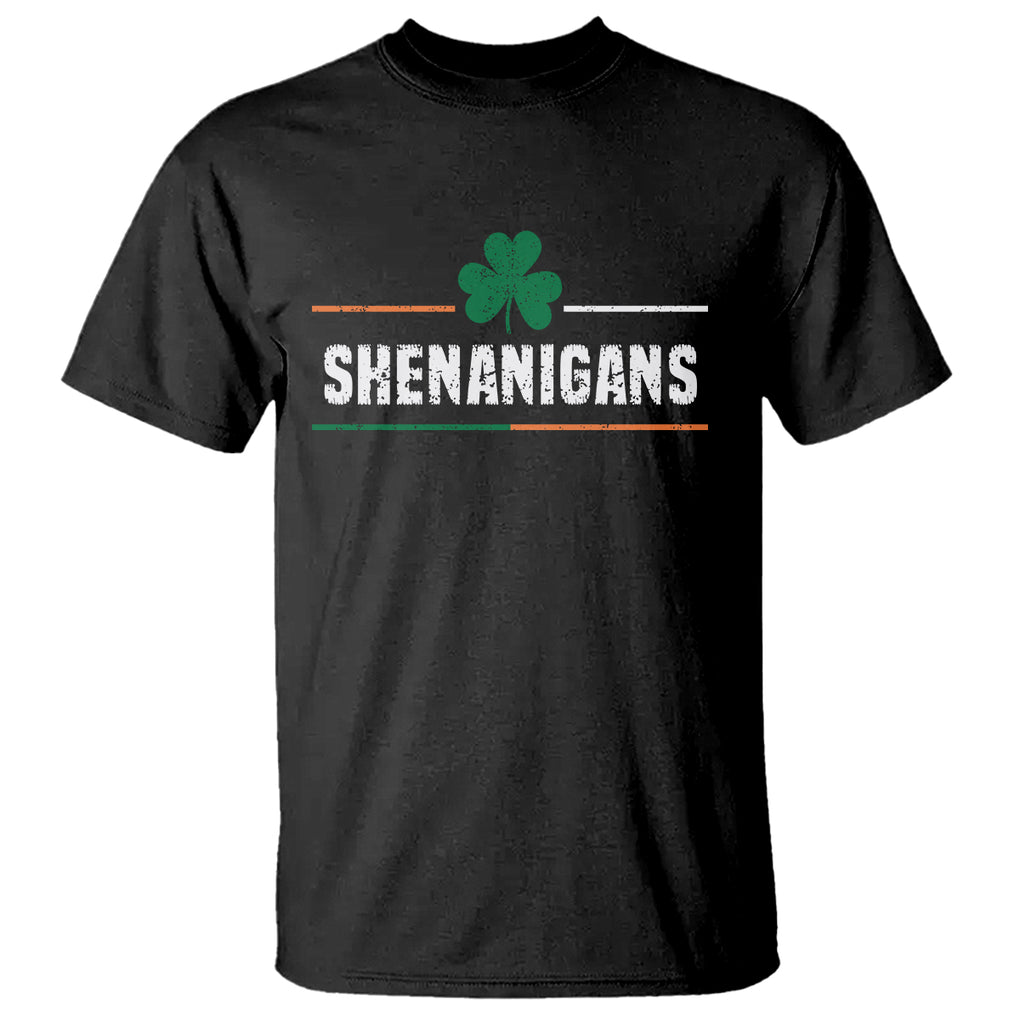 Funny St. Patricks Day Matching T Shirt Shenanigans Irish Shamrock TS02 Black Printyourwear