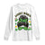 Funny St Patricks Day Long Sleeve Shirt Lucky Mama Messy Bun Mom TS02 White Print Your Wear