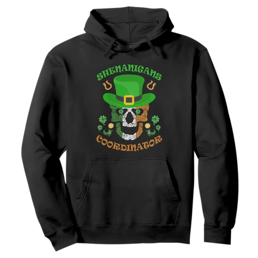 Bull Dog Skull Hoodie Shenanigans Coordinator St Patrick's Day TS02 Black Printyourwear