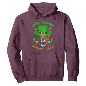 Bull Dog Skull Hoodie Shenanigans Coordinator St Patrick's Day TS02 Maroon Printyourwear