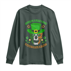 Irish Skull Long Sleeve Shirt Shenanigans Coordinator St Patrick's Day TS02 Dark Forest Green Print Your Wear