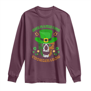 Irish Skull Long Sleeve Shirt Shenanigans Coordinator St Patrick's Day TS02 Maroon Print Your Wear