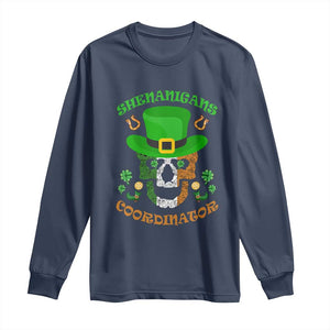 Irish Skull Long Sleeve Shirt Shenanigans Coordinator St Patrick's Day TS02 Navy Print Your Wear