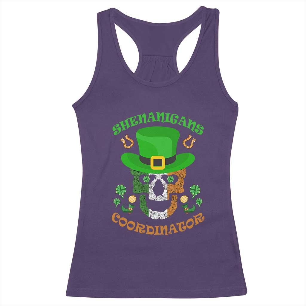 Irish Skull Racerback Tank Top Shenanigans Coordinator St Patrick's Day TS02 Purple Print Your Wear