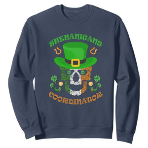 Bull Dog Skull Sweatshirt Shenanigans Coordinator St Patrick's Day TS02 Navy Printyourwear