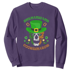 Bull Dog Skull Sweatshirt Shenanigans Coordinator St Patrick's Day TS02 Purple Printyourwear