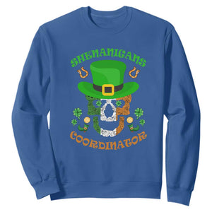 Bull Dog Skull Sweatshirt Shenanigans Coordinator St Patrick's Day TS02 Royal Blue Printyourwear