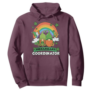 Cute St. Patricks Day Hoodie Shenanigans Coordinator Gnomes Rainbow TS02 Maroon Printyourwear