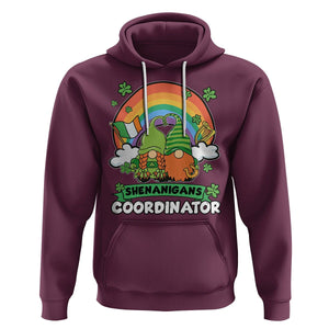 Cute St. Patricks Day Hoodie Shenanigans Coordinator Gnomes Rainbow TS02 Maroon Printyourwear