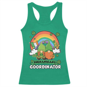 Cute St Patricks Day Racerback Tank Top Shenanigans Coordinator Gnomes Rainbow TS02 Irish Green Print Your Wear