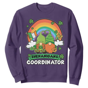 Cute St. Patricks Day Sweatshirt Shenanigans Coordinator Gnomes Rainbow TS02 Purple Printyourwear