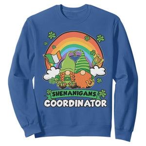 Cute St. Patricks Day Sweatshirt Shenanigans Coordinator Gnomes Rainbow TS02 Royal Blue Printyourwear