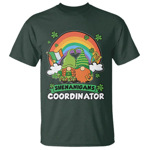 Cute St. Patricks Day T Shirt Shenanigans Coordinator Gnomes Rainbow TS02 Dark Forest Green Printyourwear