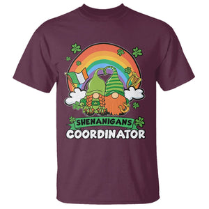 Cute St. Patricks Day T Shirt Shenanigans Coordinator Gnomes Rainbow TS02 Maroon Printyourwear