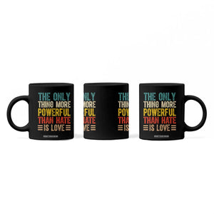 The Only Thing More Powerful Than Hate Is Love Coffee Mug Bold Retro Typography Bunny Inspirational Quote TS02 Print Your Wear