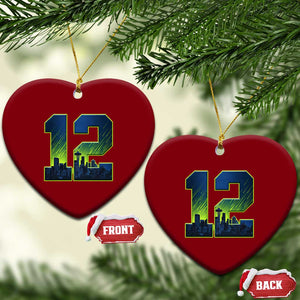 Seattle Skyline Number 12 Graphic Ceramic Ornament Pacific Northwest Emerald City Sports Fan Pride TS02 Print Your Wear