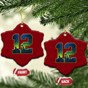 Seattle Skyline Number 12 Graphic Ceramic Ornament Pacific Northwest Emerald City Sports Fan Pride TS02 Print Your Wear