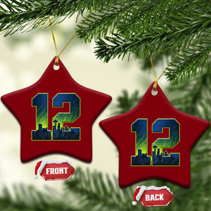 Seattle Skyline Number 12 Graphic Ceramic Ornament Pacific Northwest Emerald City Sports Fan Pride TS02 Print Your Wear