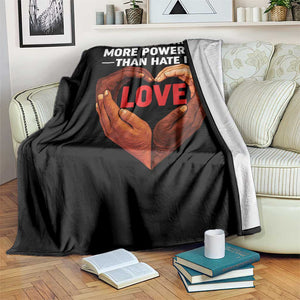 The Only Thing More Powerful Than Hate Is Love Throw Blanket Heart in Hands Unity Bunny Inspirational Quote TS02 Print Your Wear