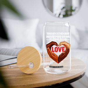 The Only Thing More Powerful Than Hate Is Love Glass Can Heart in Hands Unity Bunny Inspirational Quote TS02 Print Your Wear