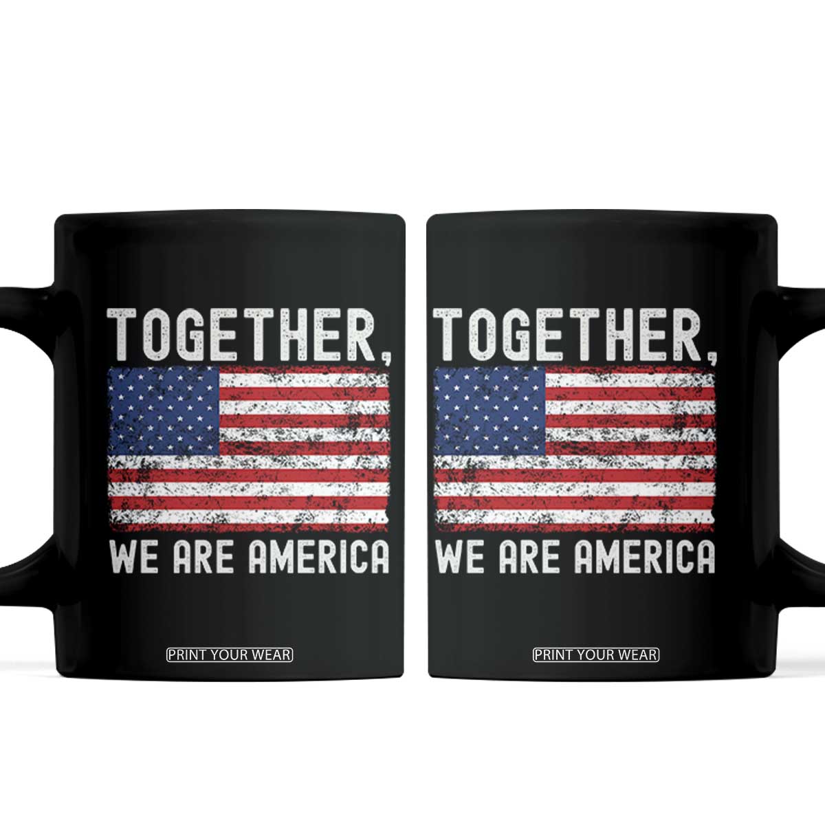 Together We Are America Vintage Football Coffee Mug Classic Patriotic Sports Bunny Inspirational Quote TS02 Black Print Your Wear