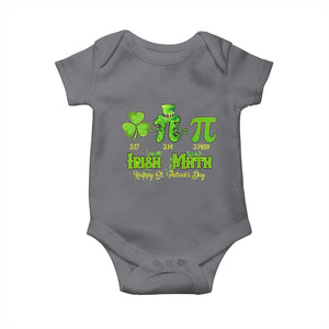 Funny Teacher St Patricks Day Baby Onesie Irish Math 3.14 Pi Shamrock Teacher Happy Day TS02 Charcoal Print Your Wear