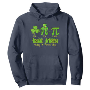 Funny Teacher St Patricks Day Hoodie Irish Math 3.14 Pi Shamrock Teacher Happy Day TS02 Navy Print Your Wear