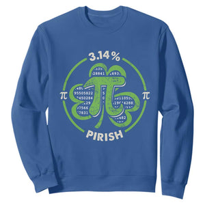 Funny Teacher St Patricks Day Sweatshirt Pi Day 3.14 Irish Funny Pirish Math Number Pi TS02 Royal Blue Print Your Wear