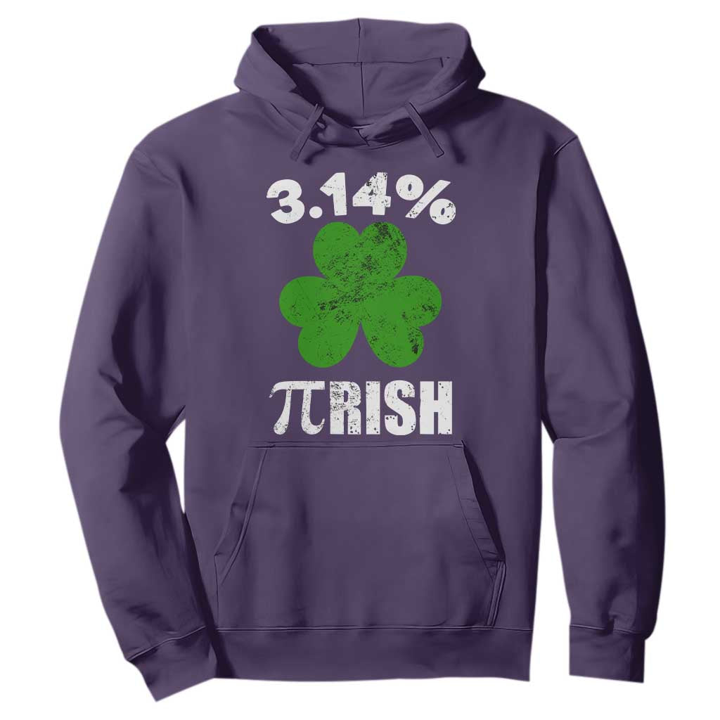 Funny Number Pi St. Patricks Day Hoodie 3.14% Pi-rish Irish Funny Math Pi Day Shamrock TS02 Purple Printyourwear
