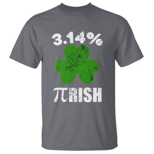 Funny Number Pi St. Patricks Day T Shirt 3.14% Pi-rish Irish Shamrock TS02 Charcoal Printyourwear