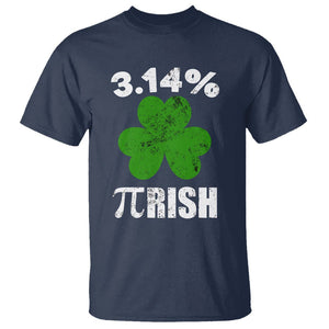 Funny Number Pi St. Patricks Day T Shirt 3.14% Pi-rish Irish Shamrock TS02 Navy Printyourwear