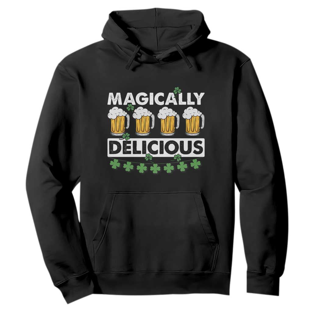 Funny St. Patricks Day Drinking Hoodie Magically Delicious Beers Lovers TS02 Black Printyourwear