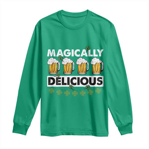 Funny St Patricks Day Drinking Long Sleeve Shirt Magically Delicious Beers Lovers TS02 Irish Green Print Your Wear