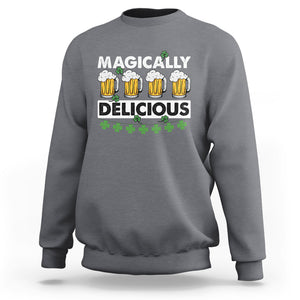 Funny St. Patricks Day Drinking Sweatshirt Magically Delicious Beers Lovers TS02 Charcoal Printyourwear